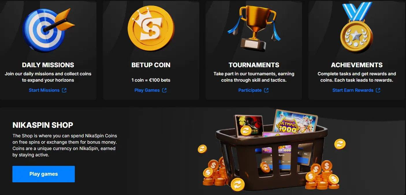 NikaSpins rewards
